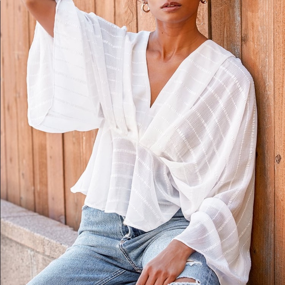 Lulus More to Adore White Striped Top